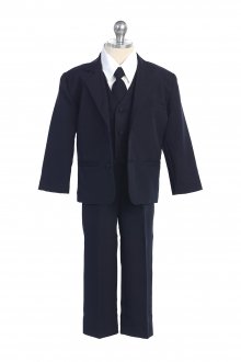 Navy Blue 5 Piece Boys Suit Style SA-018-NB